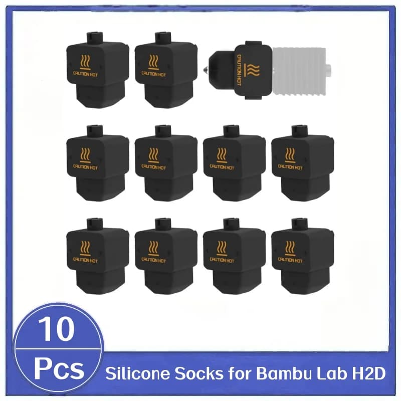 10 Pezzi Calze in Silicone H2D Hotend per Blocco Riscaldante Stampante 3D Bambu Lab H2D, Copertura in Silicone per Ugello, Guaina Protettiva per Testina di Stampa