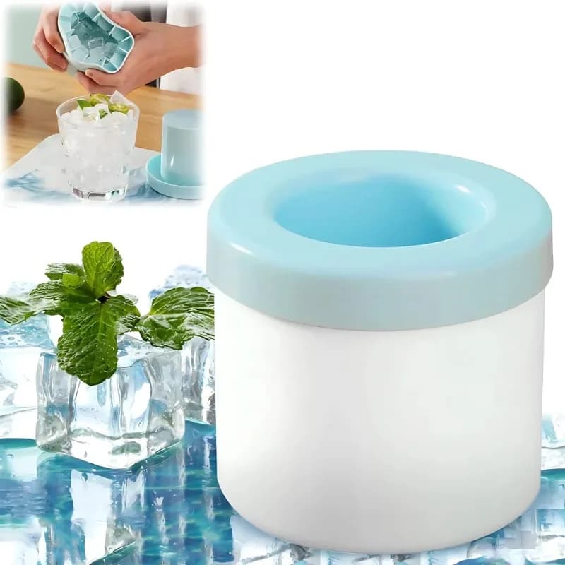 Stampo per Cubetti di Ghiaccio Cilindrici Fai-da-Te con Coperchio, Grande Stampo in Silicone per Ghiaccio Rotondo, per Whisky, Cocktail, Bevande da Festa, Accessorio per Bar Domestico