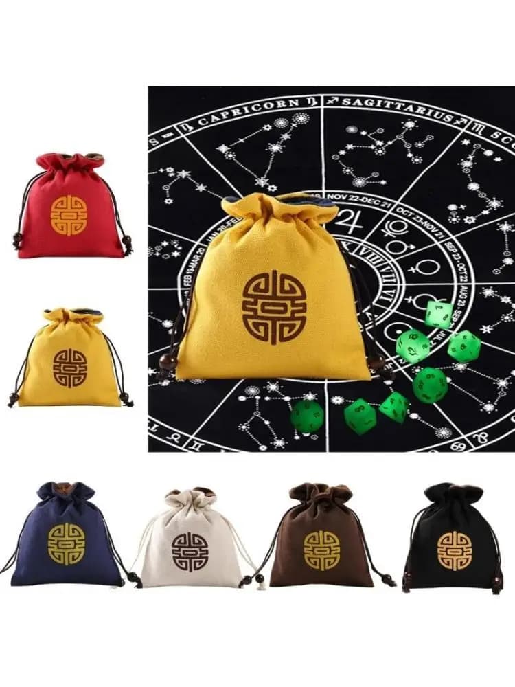 652F Custodia per carte dei tarocchi Borsa per stampa con coulisse Borsa per carte divinazioni