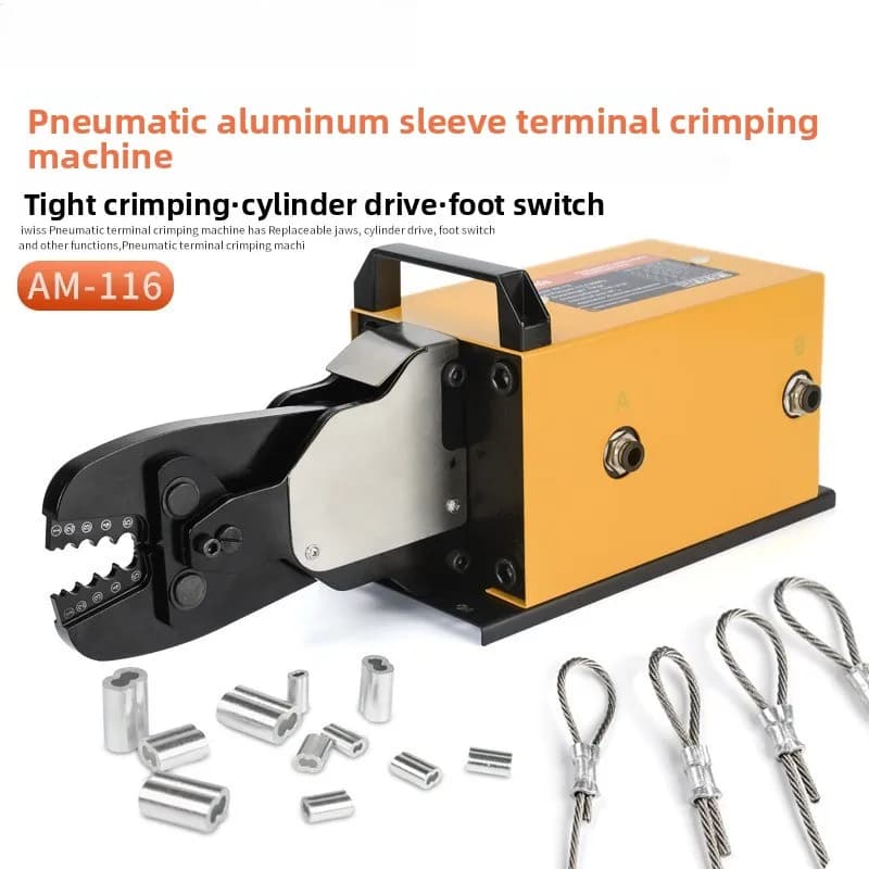 Air Driven Cold Press Crimp Pliers 1.5-5mm Round Aluminum Buckle Tool for Marine Wire Rope Anchor Hook Connection