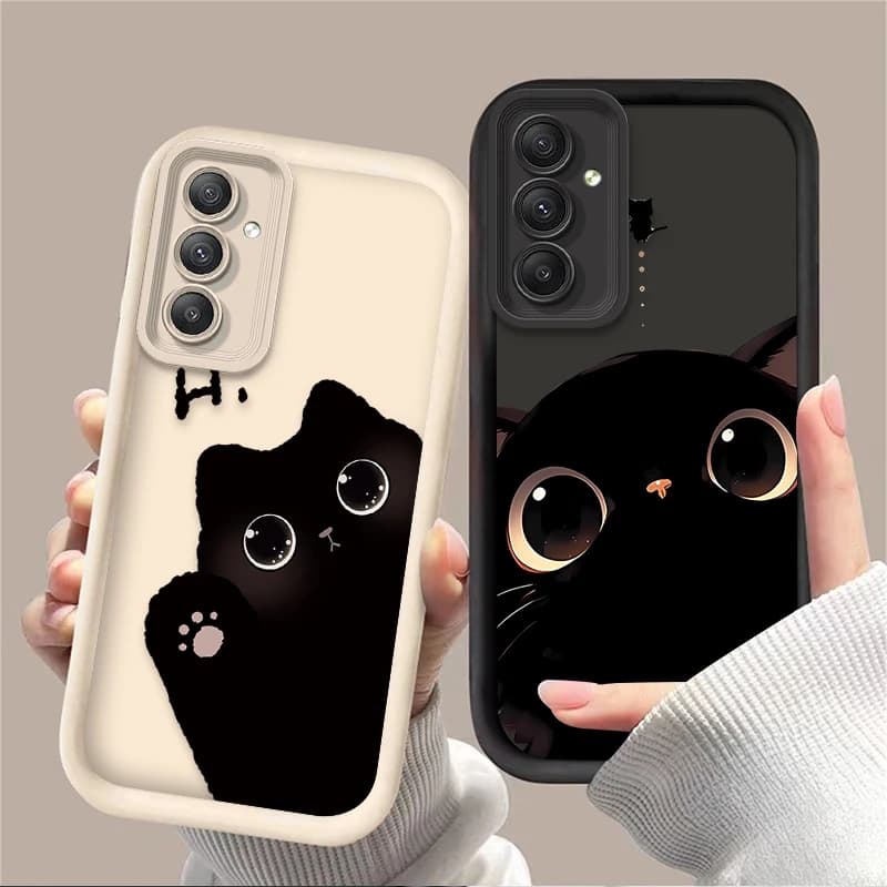 Bella custodia per telefono gatto dagli occhi grandi per Samsung Galaxy A54 A05 A05S A34 A24 A14 A53 A33 A23 A13 A52 A52S A32 A22 A12 A71 A51 A31 A50