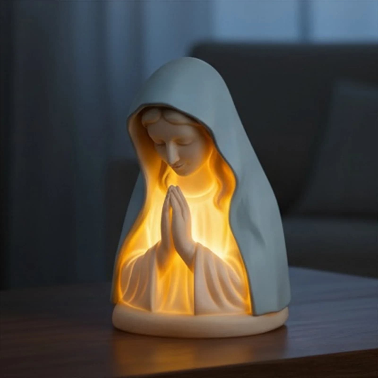 Night Light with Prayer to the Virgin Mary, Made of Hand, Eye Protection, Home Decoration, Reading Desk Accessories