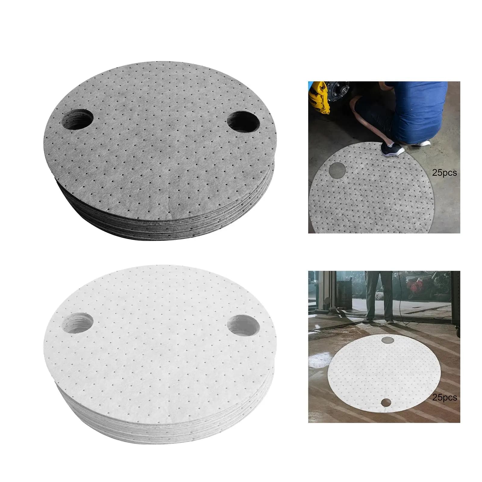 25 Pieces Drum Top Absorbent Pads Lid Oil Mats for Water Solvent Coolant