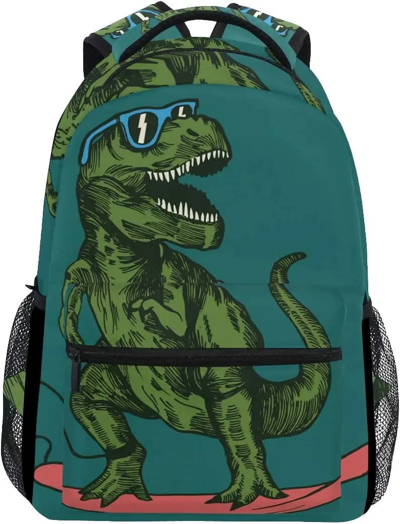 School Backpack Skateboard Dinosaur Teens Girls Boys Schoolbag Travel Bag