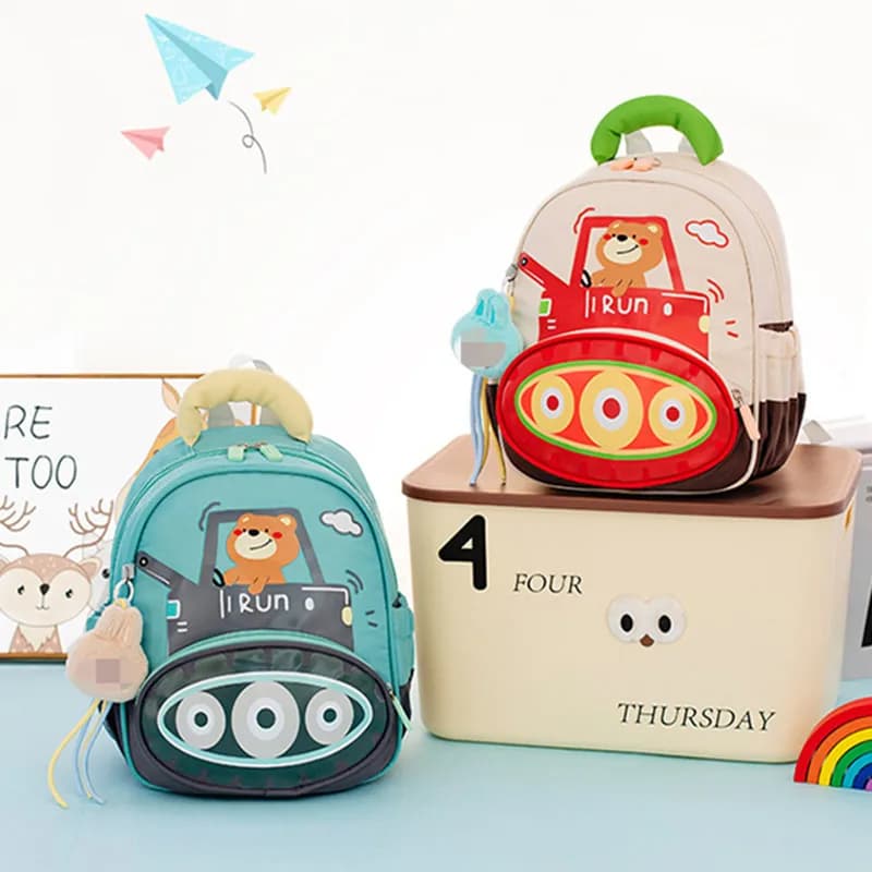 Nuova borsa da scuola per camion da costruzione per ragazzi Zaino prescolare per cartoni animati per bambini dai 3 ai 6 anni Borsa da scuola leggera per asilo regalo