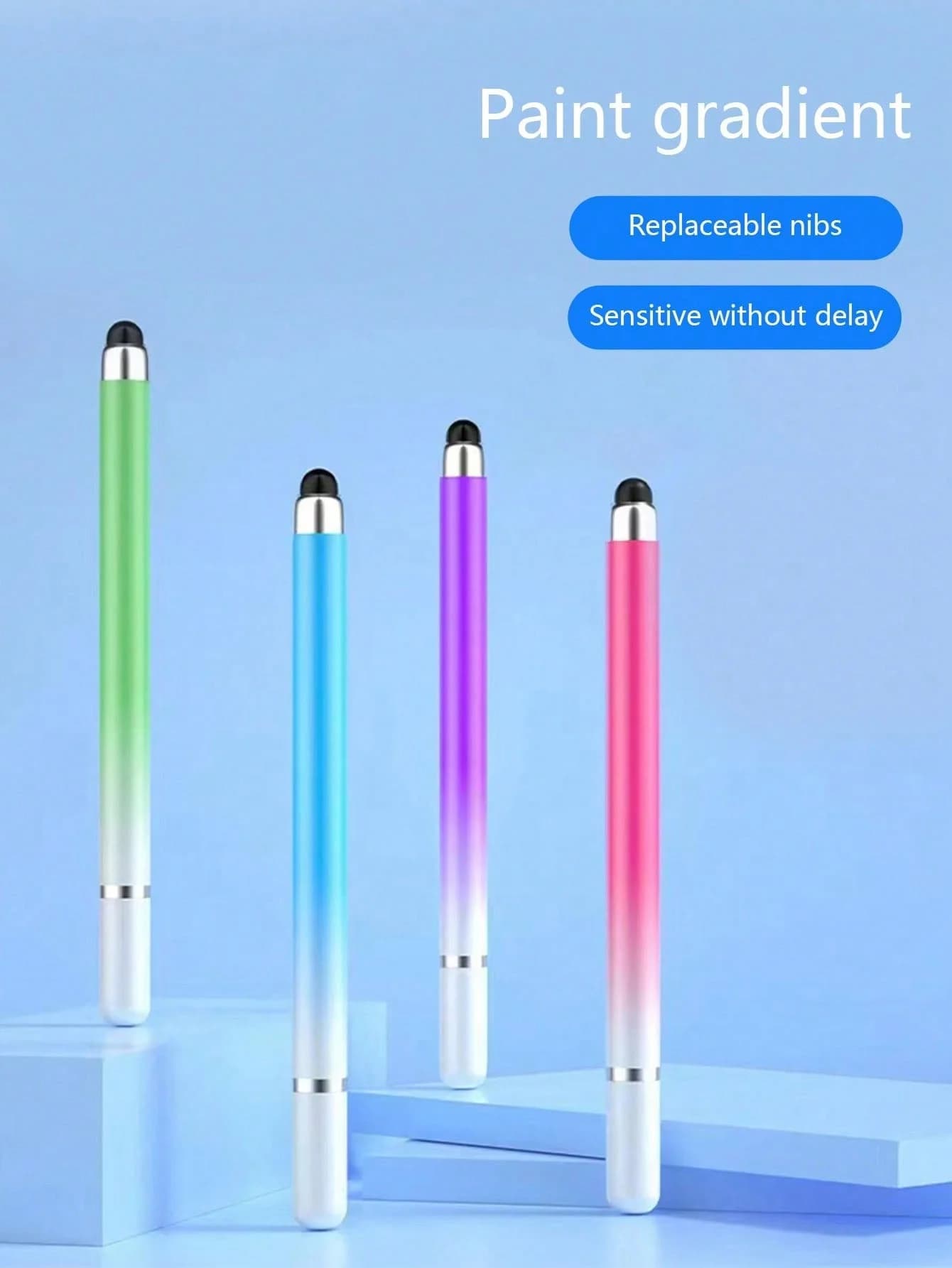 1 penna stilo touch a doppia testa a colori sfumati Macaron, penna touch ad alta precisione per telefoni cellulari e tablet, adatta per schizzi e disegni, compatibile con Apple iPad e tablet Huawei Penna capacitiva