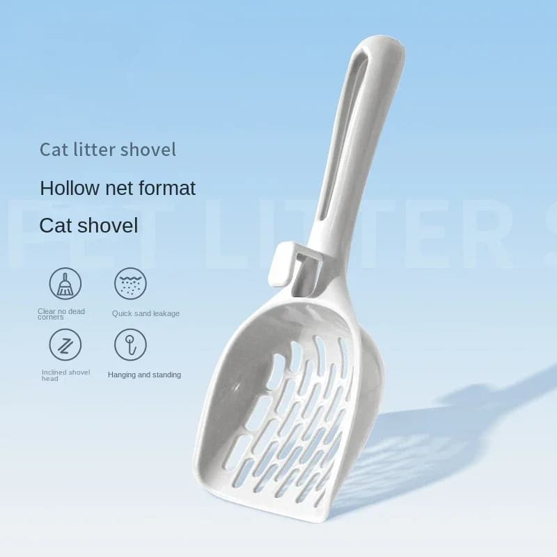 Self Cleaning Cat Litter Scoop with Base Plastic Shovel Kitten Toilet Cleaning Tool Essential Cat Supplies for Pet Care