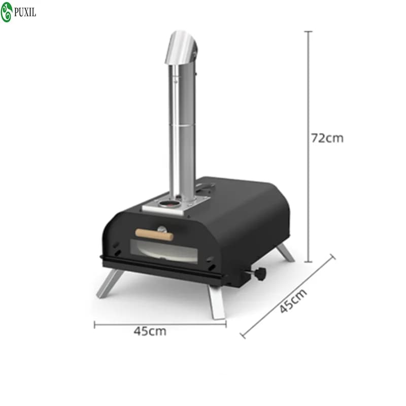 Portable Rotating Pizza Oven with Pizza Stone - Wood Pellet Fired, Foldable Outdoor Pizza Grill