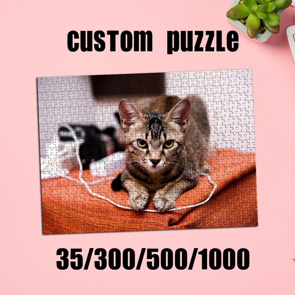 35/300/500/1000 pezzi di puzzle personalizzati con foto di animali domestici, regalo di compleanno, oggetto commemorativo o per occasioni speciali