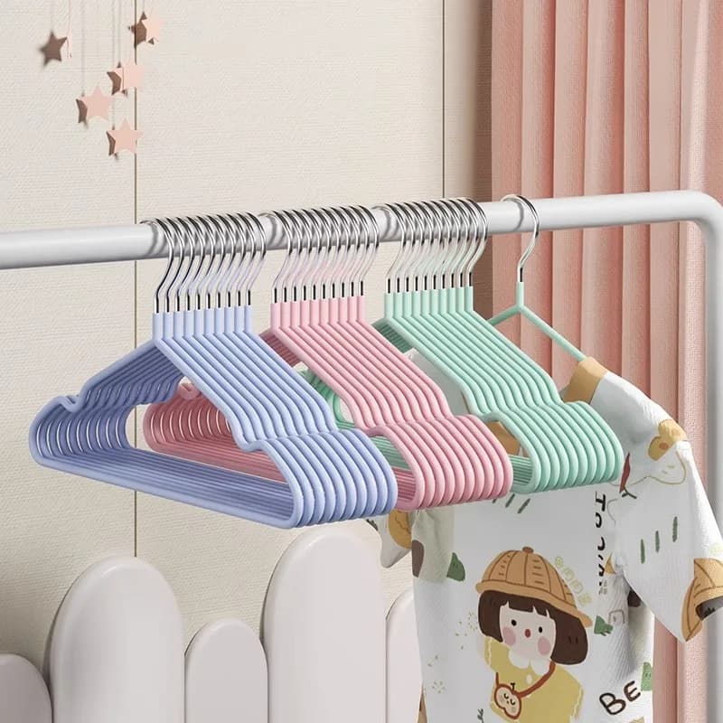 Nano Trace - Grucce Antiscivolo per Bambini Senza Residui, Appendiabiti per Vestiti da Neonato Rivestiti in Vinile Spesso, Grucce Multicolore per Abiti da Bambino