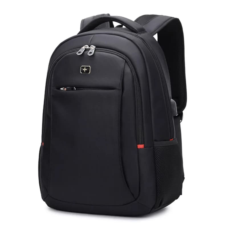 Zaino impermeabile svizzero Borsa per laptop da lavoro da 15,6 pollici con ricarica USB Borsa da scuola per pendolari Borsa da escursionismo da viaggio leggera