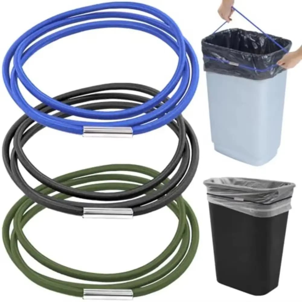 Set di 3 Elastici Multifunzionali Colorati per Pattumiere, Fasce Elastiche in Gomma Durevole per Sacchi della Spazzatura, Uso Domestico