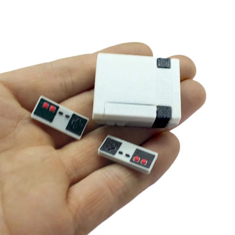 Host per casa delle bambole + scheda di gioco + 2 controller Mini giocattoli Modello Gamepad Simulazione Controller di gioco wireless Accessori per la decorazione della casa delle bambole