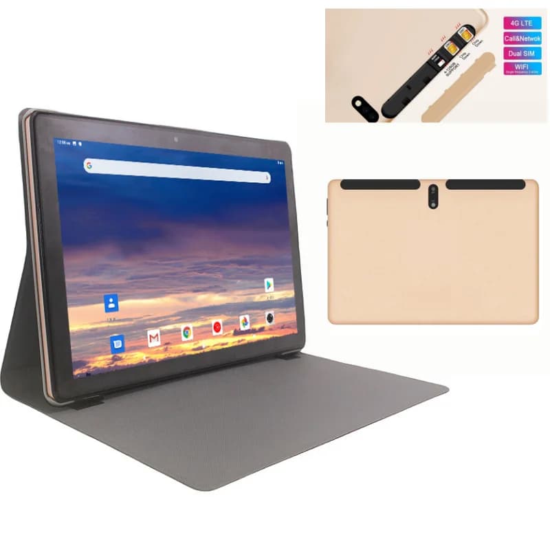Tablet Android 9.0 da 10.1 Pollici con Chiamate Telefoniche 2G/3G/4G, 3GB RAM, 32GB ROM, 1280*800 IPS, MTK9863 Quad-Core, Doppia Fotocamera, Type-C, 5000mAh
