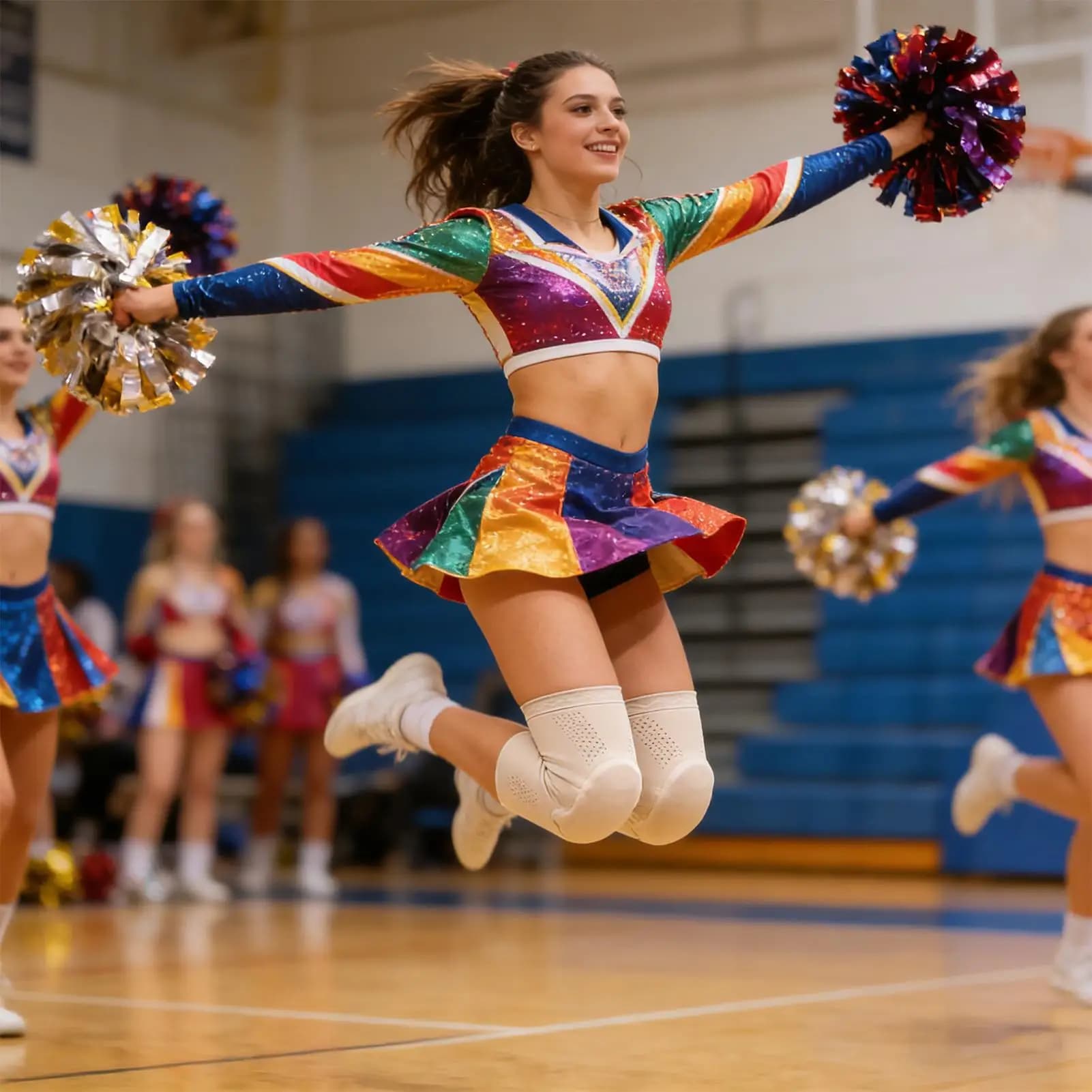 Ginocchiere da Danza, Supporto per Gambe Sportivo, Cuscinetto Protettivo per Ginocchia, Ideale per Allenamento di Danza, Yoga, Pallavolo, Lotta, Cheerleading
