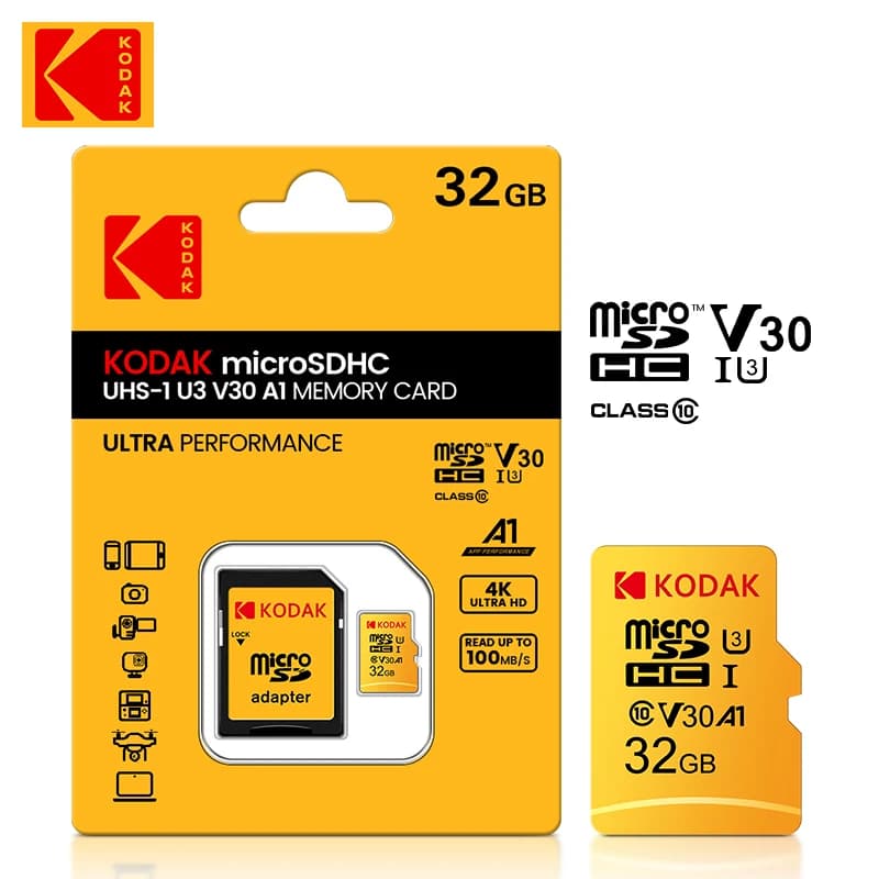 Scheda Kodak Ultra Micro SD 256 GB 128 GB 64 GB 32 GB Scheda di memoria SD TF Schede di memoria Flash 32/64/128 GB per PC telefonico
