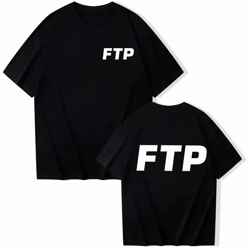 T-shirt Stampate FTP 2025 da Uomo e Donna, Stile Harajuku Rap Musicale, Girocollo a Maniche Corte, Abbigliamento Casual Ampio