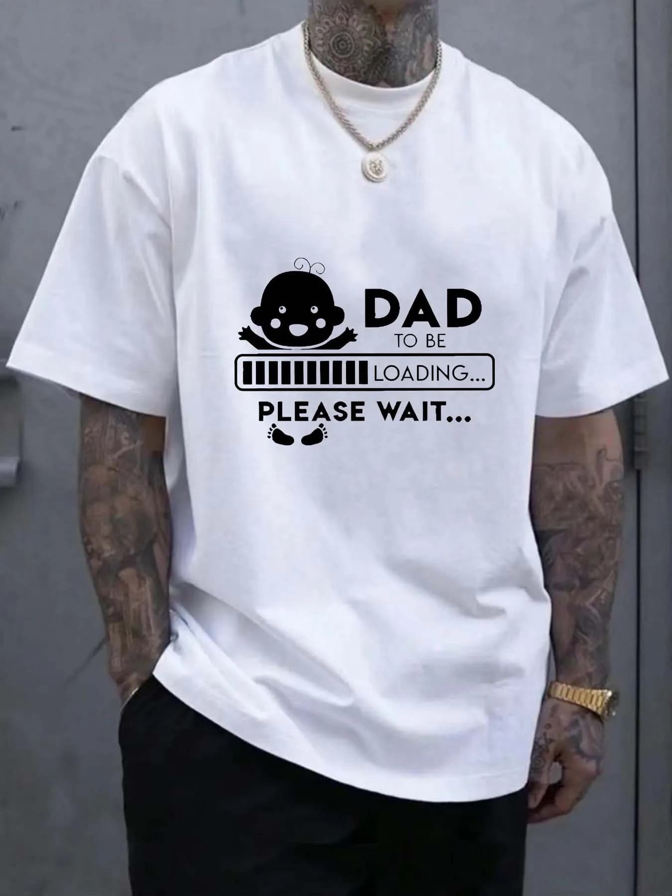 Fun Dad-To-Be graphic T-shirt - Short sleeve casual top with light and soft and breathable crew neck for everyday summer use