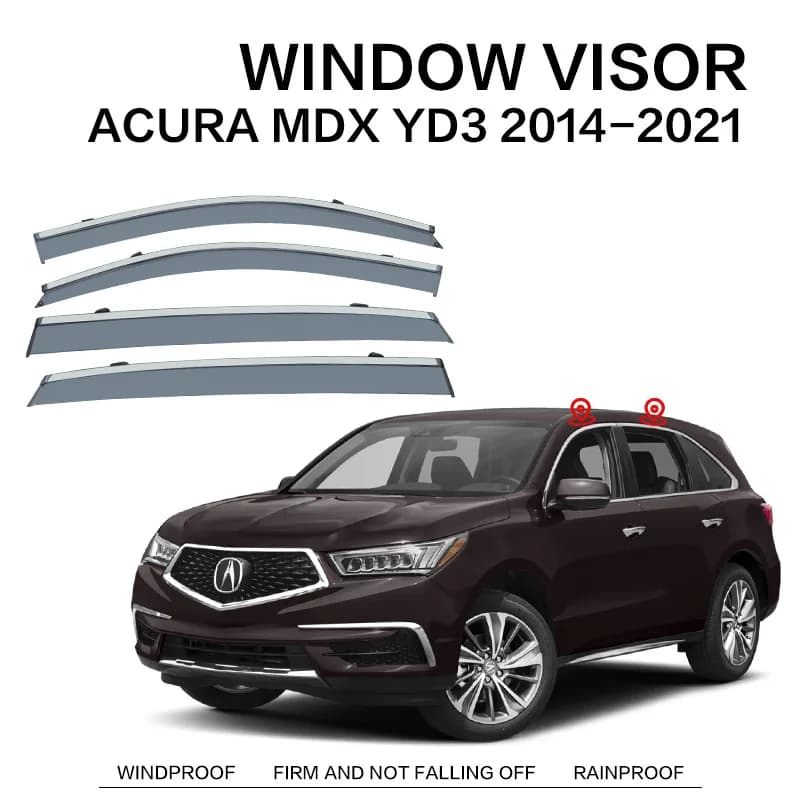 Per ACURA MDX 2007-2021: Deflettori Parasole per Finestrini Auto, Protezioni Antipioggia e Antivento per Finestrini Laterali, Accessori Auto