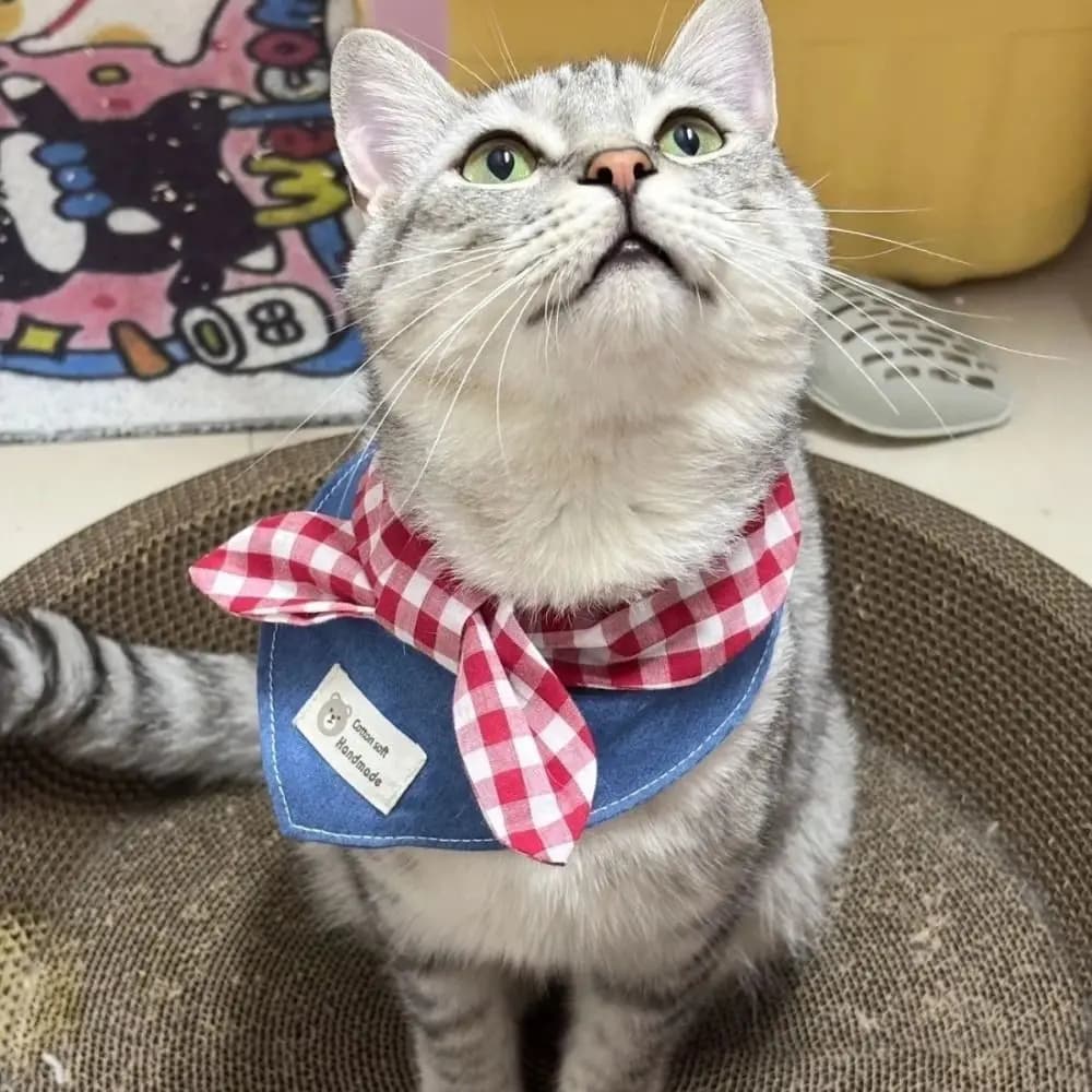NEW Soft Dog Bandanas Adroable Breathable Dog Bibs with Red Plaid Bow Tie Pet Bandana for Small Medium Puppy Cat