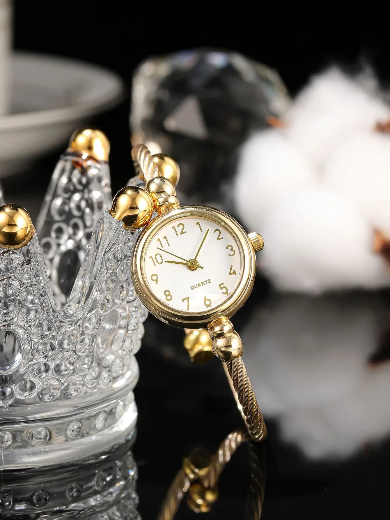 1pc Vintage Retro Roman Numeral Women Quartz Wrist Watch