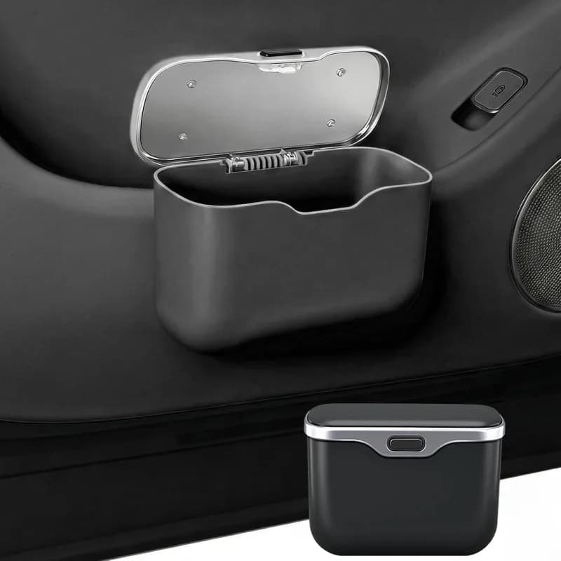 Car Trash Can with Lid Leakproof Hanging Car Garbage Bin Waterproof Multifunctional Storage Organizer for SUV Truck Sedan