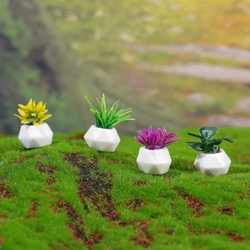 1:12 Casa delle bambole in miniatura Pianta in vaso Multistyles Mini Foglie verdi Vaso per piante Bonsai Giardino Modello di casa Accessori per casa delle bambole