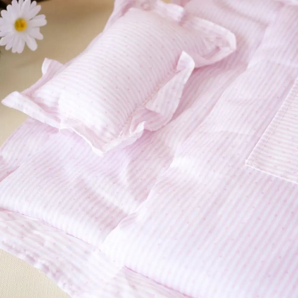 Lovely with pillow doll sleeping bag clothes for dolls imitation games Miniature lenzuolo 32 cm bed linen for dolls in cloth four pieces DIY toys