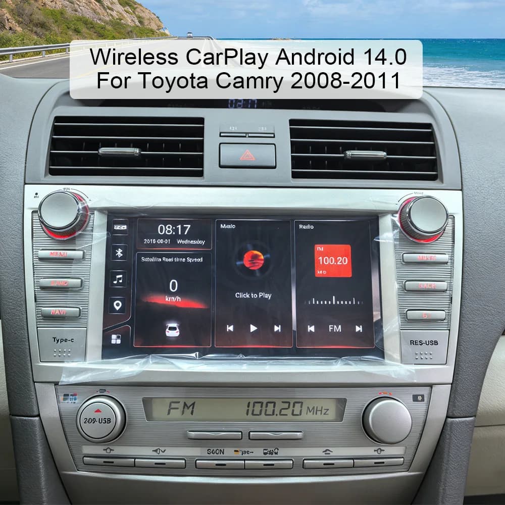 Wegonow IPS Car Radio for Toyota Camry 2008-2011 with Wireless CarPlay Android Auto WiFi Bluetooth Multimedia Player