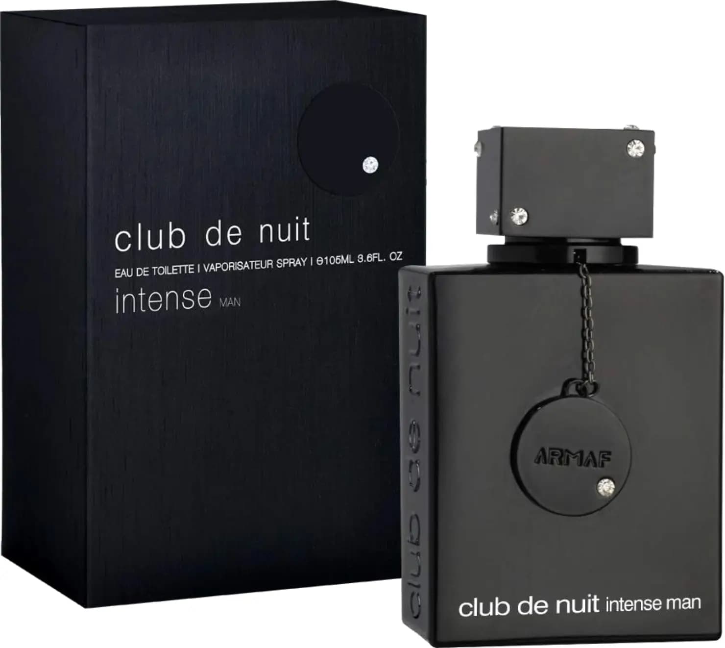 Armaf Club de Nuit Intense Man EDT Perfume For Men Crisp Bergamot Citrus Pine Woody Smoky Aroma Long Lasting Matte Black Square Bottle With Diamond-studded Cap Night Party Dating Present