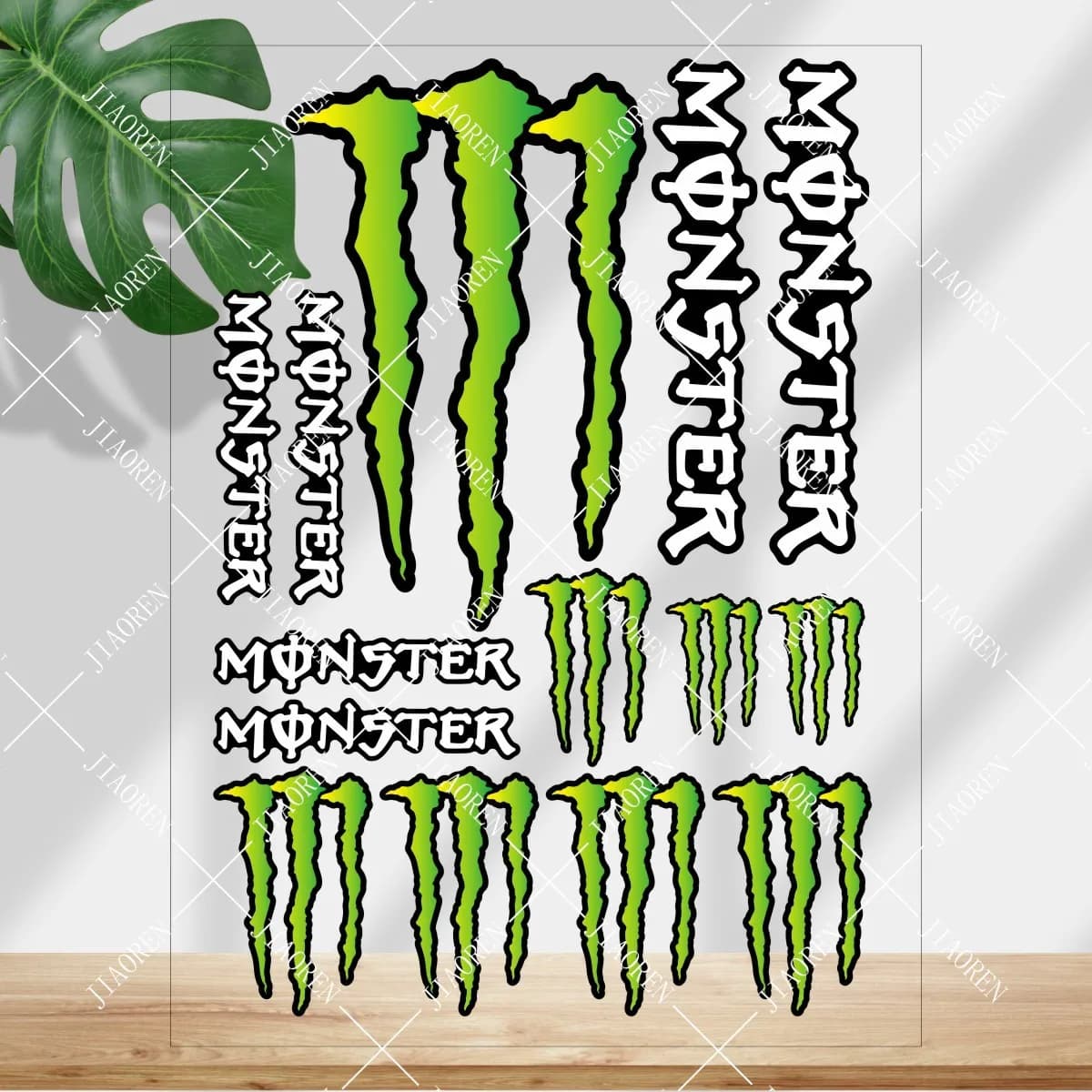 Stickers in Vinile Monster Energy, Reflective Logo for Tank Moto, Helmet, Auto, Bikes, Kit Decalcomanie for YAMAHA, Kawasaki, Suzuki, HONDA