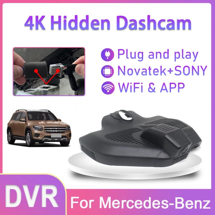 Dash Cam Plug and Play, Videocamera DVR per Auto con Visione Notturna per Mercedes-Benz EQC EQC400 4MATIC GLC GLC300L 2020 2021 2022
