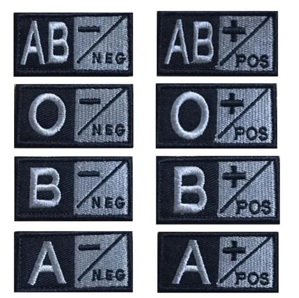 3d Blood Type Embroidered Cloth Patch Magic Outdoor Backpack Chest Band Patches for Clothing Tactical Military DIY Sewing