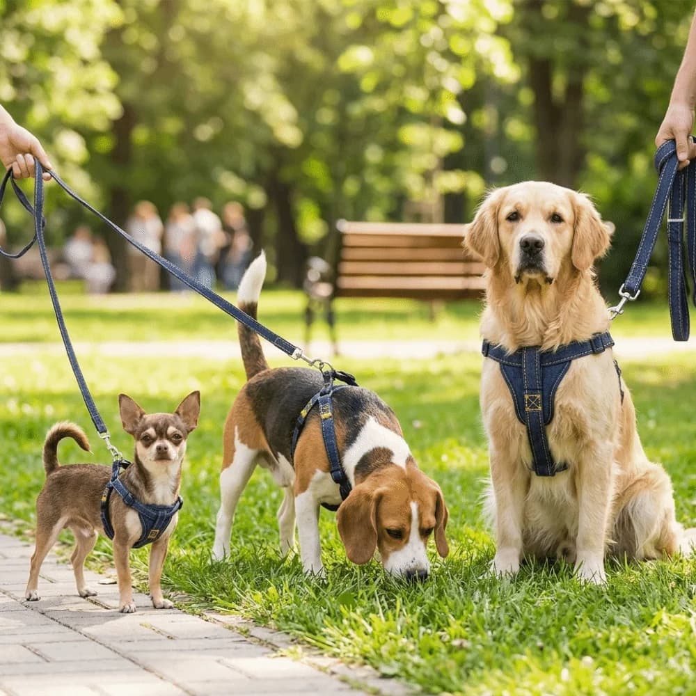 Pet Supply Denim Fabric Dog Harness Black Solid Dog Leash Adjustable Strap Chest Wrap Dog Lead Pet Training
