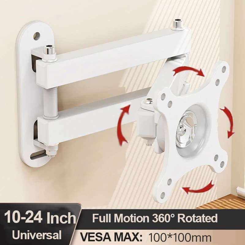 20 ° Wall Mount Bracket for Tilable TV 360 ° Wheeled Support Universal TV supports for 14-24 inch computer monitor support Flat screen for monitor