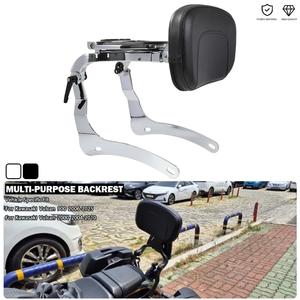 Multi-purpose passenger backrest Sissy Bar with carriers for Kawasaki Vulcan 900 Classic VN900 VN2000 2004-2025