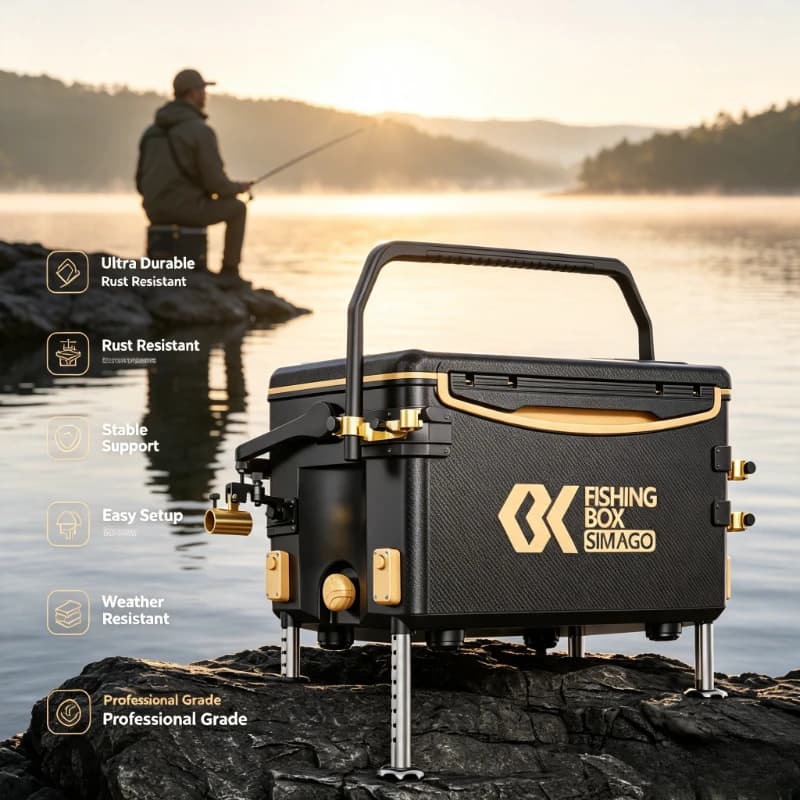 32L Multi-Function Fishing Tackle Box, Lightweight Complete Set, No-Assembly Scratch-Resistant Durable for Outdoor Fishing