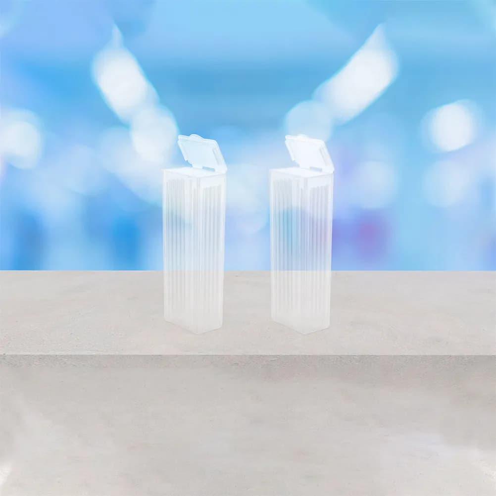 Scatola portaoggetti in plastica trasparente per microscopio, capacità 5 vetrini, porta vetrini per laboratorio, aula, didattica scientifica