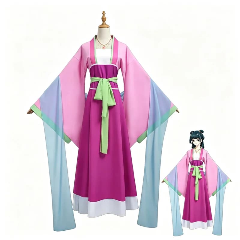 Pharmacists Diary Mao Mao Cosplay Set Hanfu Dress With Shawl Belt Necklace Perfect Halloween Carnivals Stage Performances