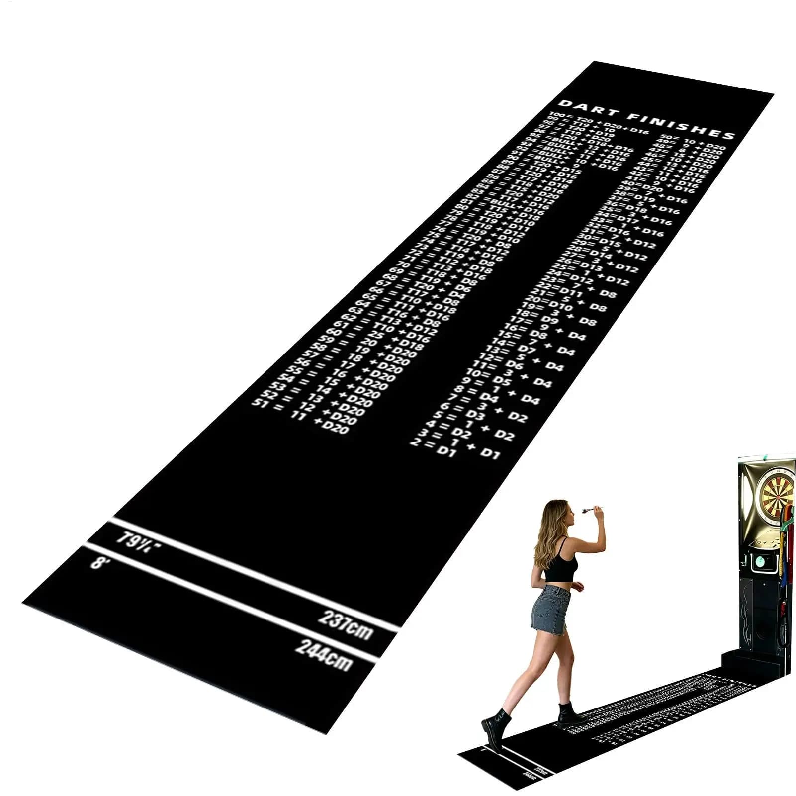 Tappetino Antiscivolo per Freccette con Linee di Tiro, Protezione per Pavimenti e Punte delle Freccette, Resistente per Sale Giochi, Uffici e Sport