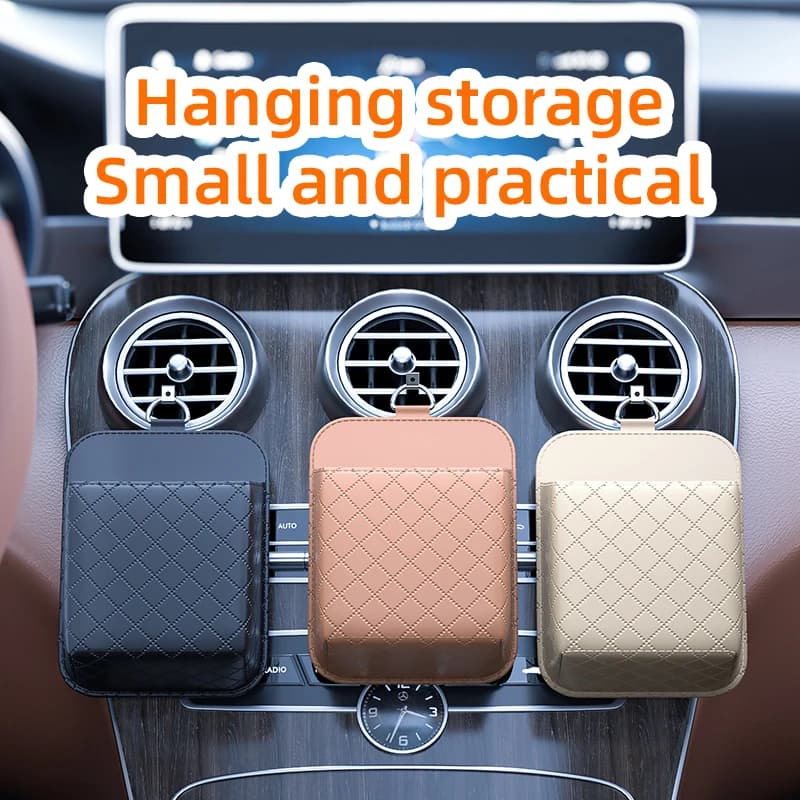 Borsa portaoggetti per presa d'aria per auto da 1 pezzo - Scatola portaoggetti montata su veicolo, custodia per telefono per auto sospesa, accessori per riporre in auto