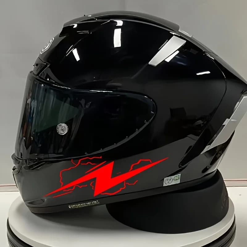 Set di 5 adesivi per casco Lightning Bolt, adesivo in vinile impermeabile multicolore per moto, auto, bici, laptop