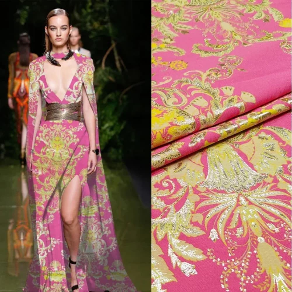 Jacquard Brocade Fabric Brand Fashion Design Fragrance Costume Designer Fabrics Cloth for Dress Diy Sewing By The Meter