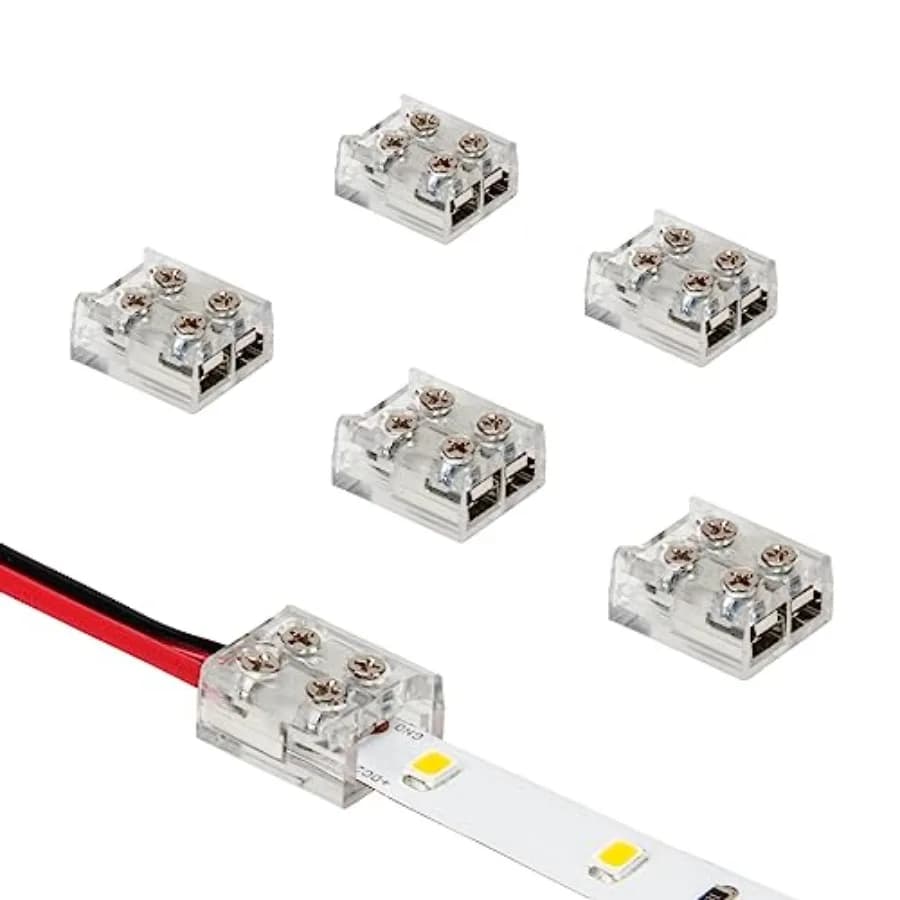 2 Pin LED Strip Light Screw Tape to Wire Connector 6-Pack 566022