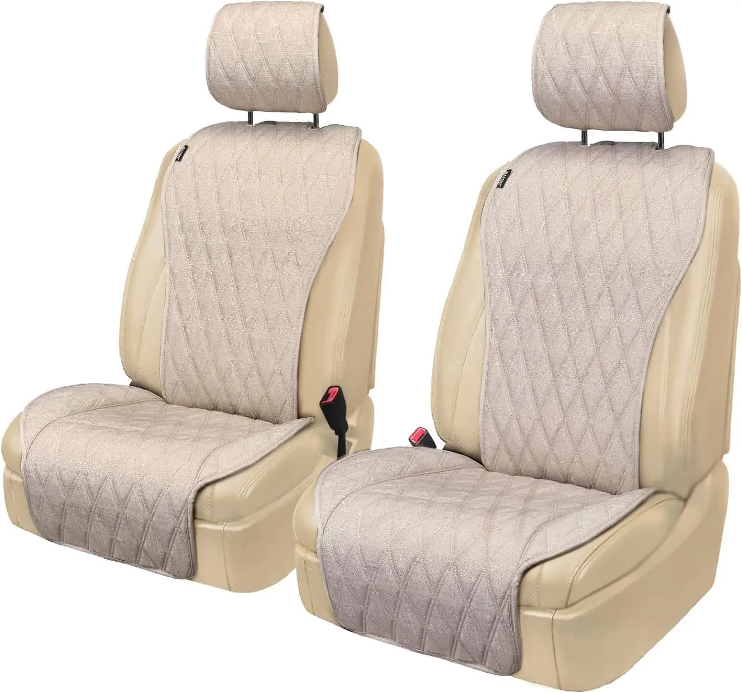 Universal Covers Without Sides in 2 Pieces - Breathable, Anti-slip for Most Vehicles in Beige