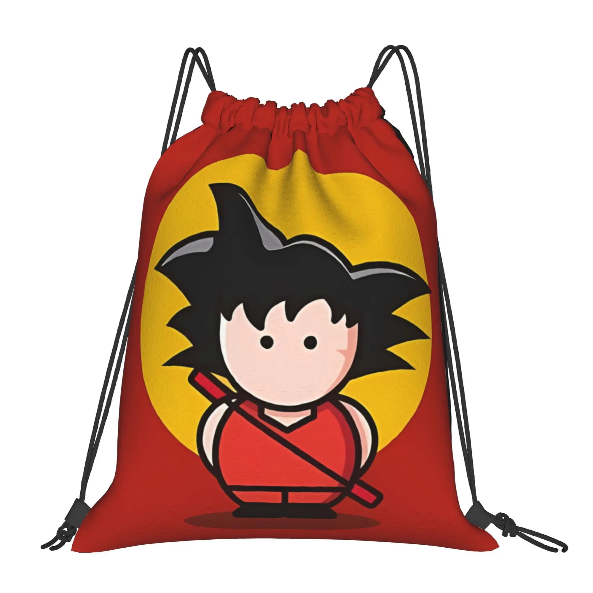 Zaino portatile con coulisse per lo shopping, per il ciclismo e per la palestra, con stampa Son Goku che non si arrende mai, e borse con coulisse per scarpe
