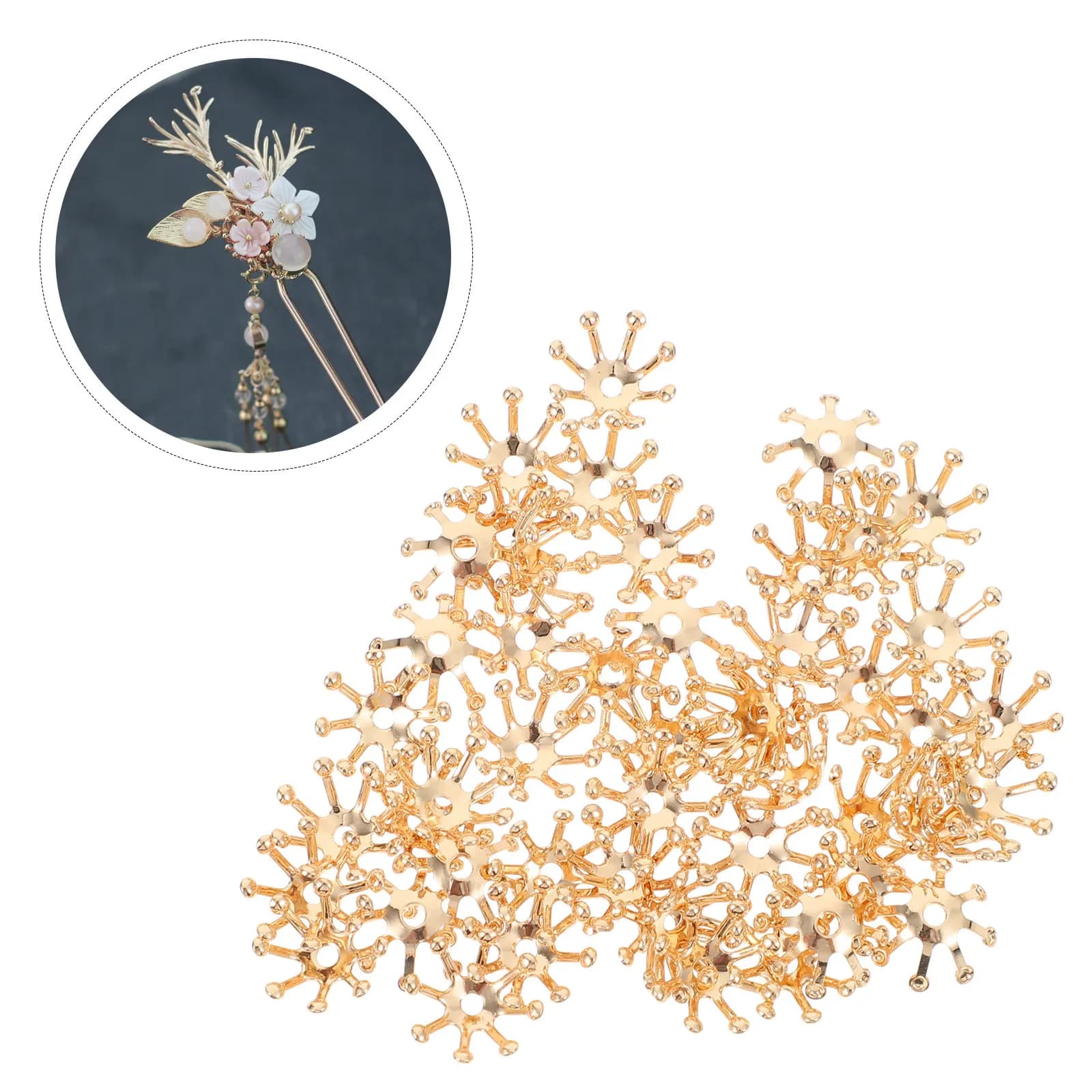 50 Pieces Accessories for Flower Bottle Shape Hair, Copper Material for Fai-da-Te Creations, Chic Floral Decorations, Nice Hair Clips, Jewelry Pendants, Crafts