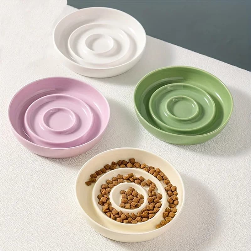 High Quality Ceramic Cat Slow Food Bowl Anti-choking for Small Dogs - Durable Lead-Free Easy Clean Non-Slip Sturdy Pet Feeder