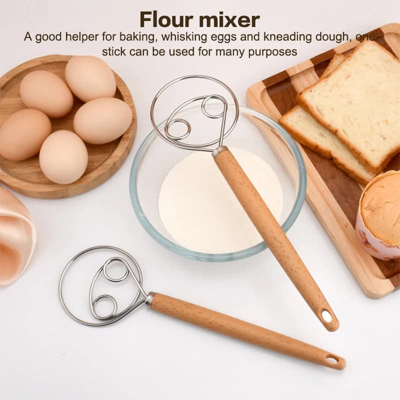 Frullatore a immersione creativo da 10 pollici Fai da te Pane danese Bakeware in acciaio inossidabile Frusta per impasto Frullino per le uova Strumento per miscelare Stoviglie da esterno