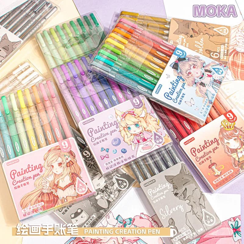 102/9 colori Morandi penna gel colorata pennarello artistico per notebook pittura graffiti penna colorata cancelleria materiale scolastico per ufficio